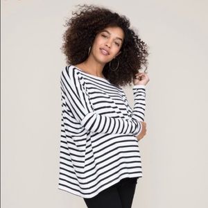 HATCH The Long Sleeve Tee Striped Black White